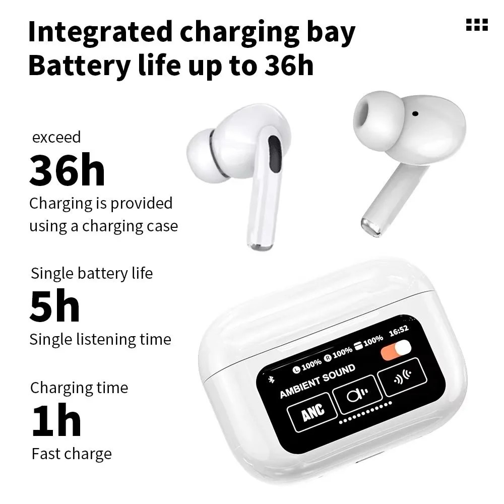 A9 Pro Earbuds With Screen TWS Noise Cancelation Earphone 1 Pcs - Picture 2 of 7